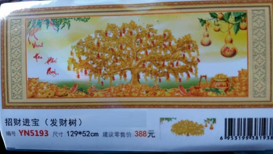 Tranh đính đá cây tiền YN5193-Ngọc Thịnh