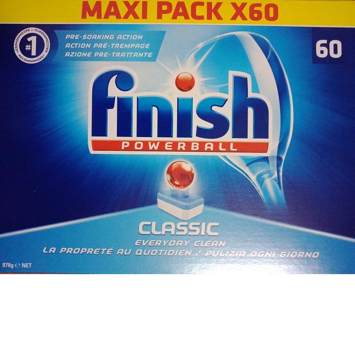 Viên rửa chén bát Finish powerball classic hộp 60 viên hàng Đức