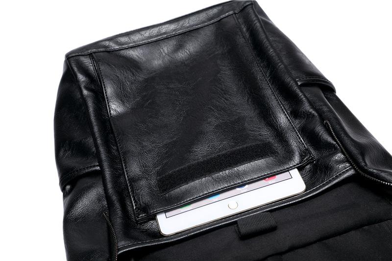 Balo laptop unisex bằng da PU đẹp (đen bóng)