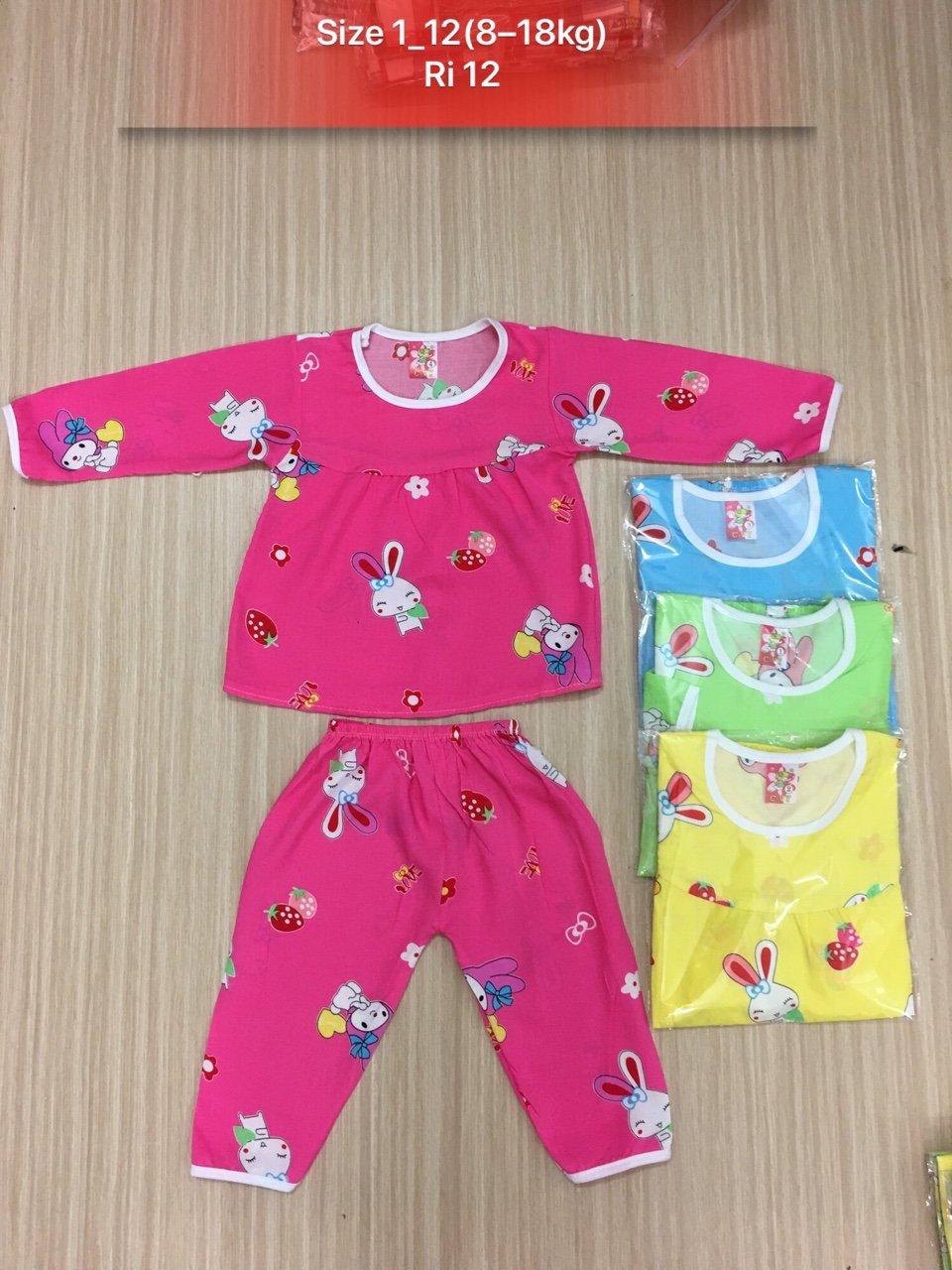 combo 3 bộ đồ pizama cho bé gái 8-25kg
