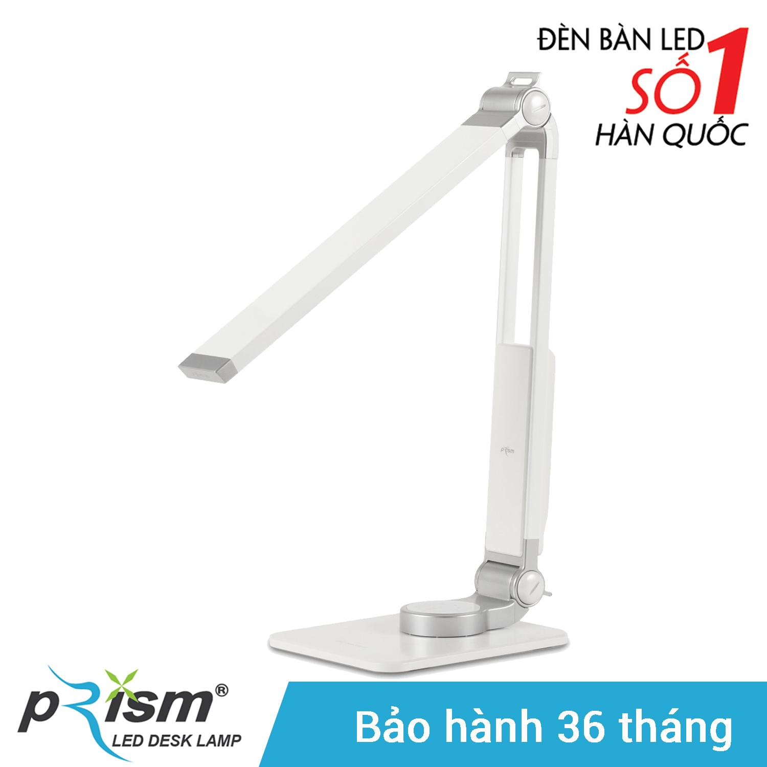 Đèn bàn LED PRISM Hàn Quốc 4400W công suất 9.5W ánh sáng vàng ấm chống cận bảo vệ mắt (Trắng)