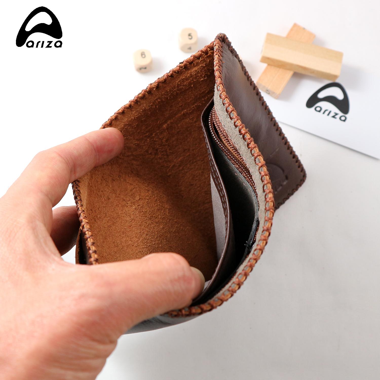 Bóp ví nam đứng da bò da sáp thật (100%)Thủ Công ARIZA ( PHAT TIEN SHOP bảo hành 12 tháng)