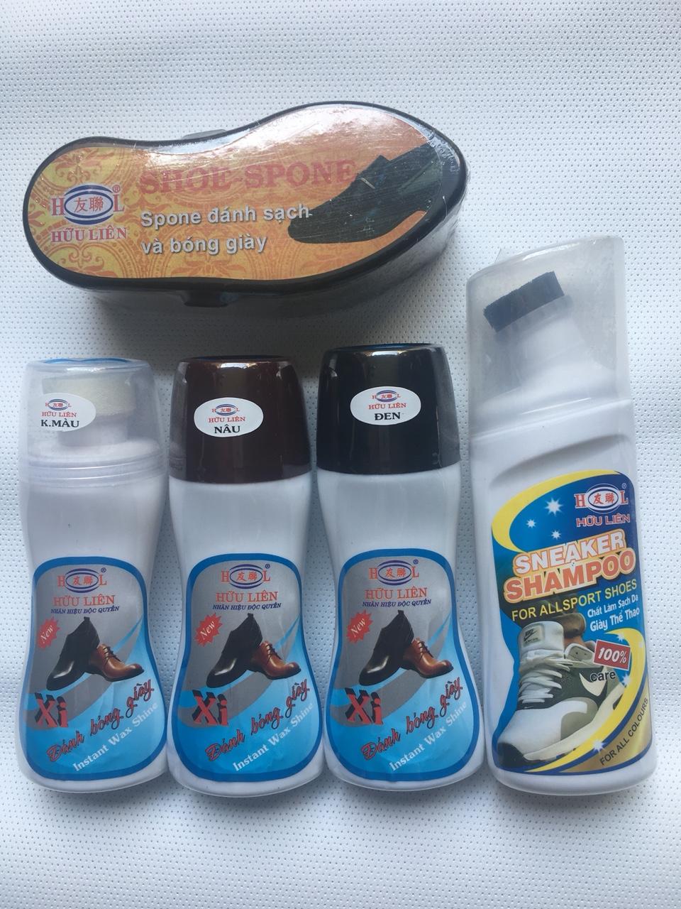 Xi đánh giày hữu liên 50ml + chai cleaner và hộp sáp