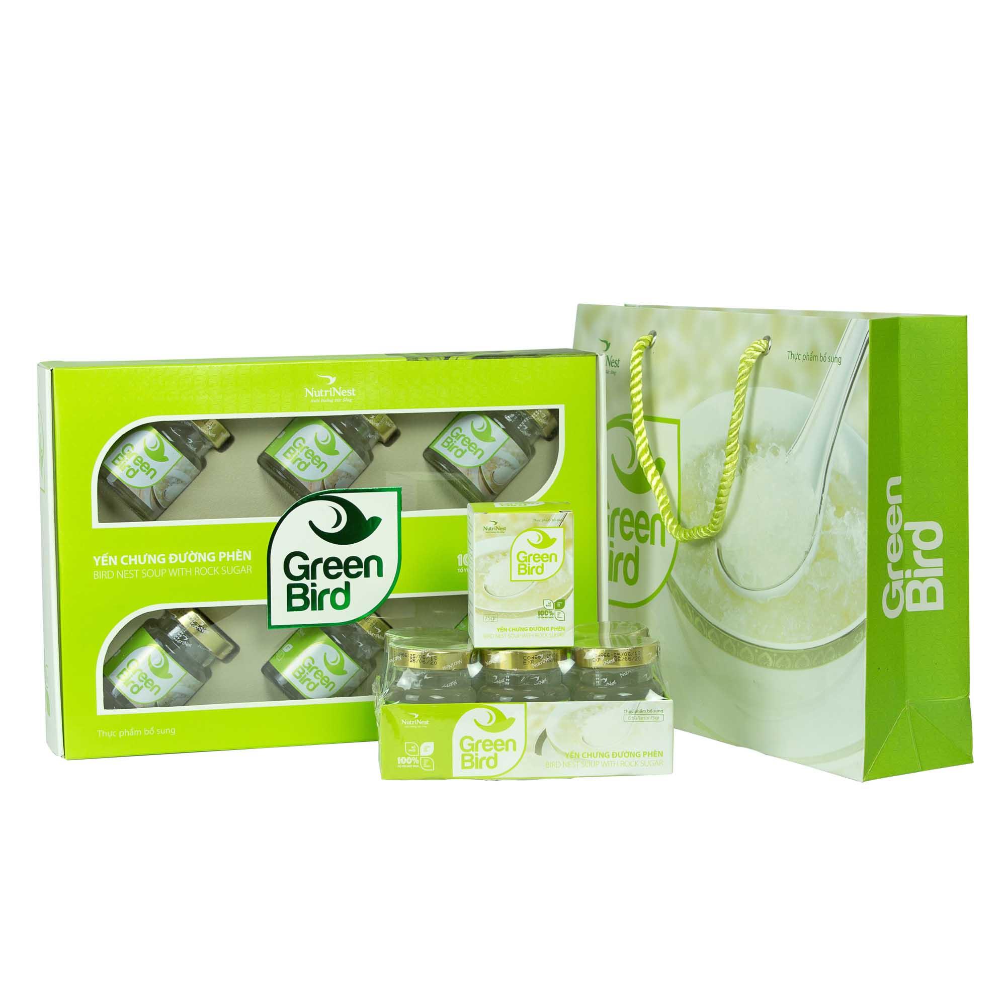 [GIFT] Combo 2 Hũ 72g Nước Yến Chưng Đường Phèn Green Bird Bổ Dưỡng Tiện Lợi