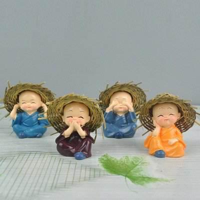 Bộ tượng 4 chú tiểu cầu bình an ( Loại Nhỏ)
