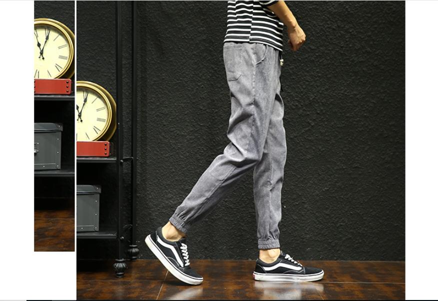 Quần Jogger Nam Mới Phong Cách Hàn Quốc chất vải lụa giả da lộn