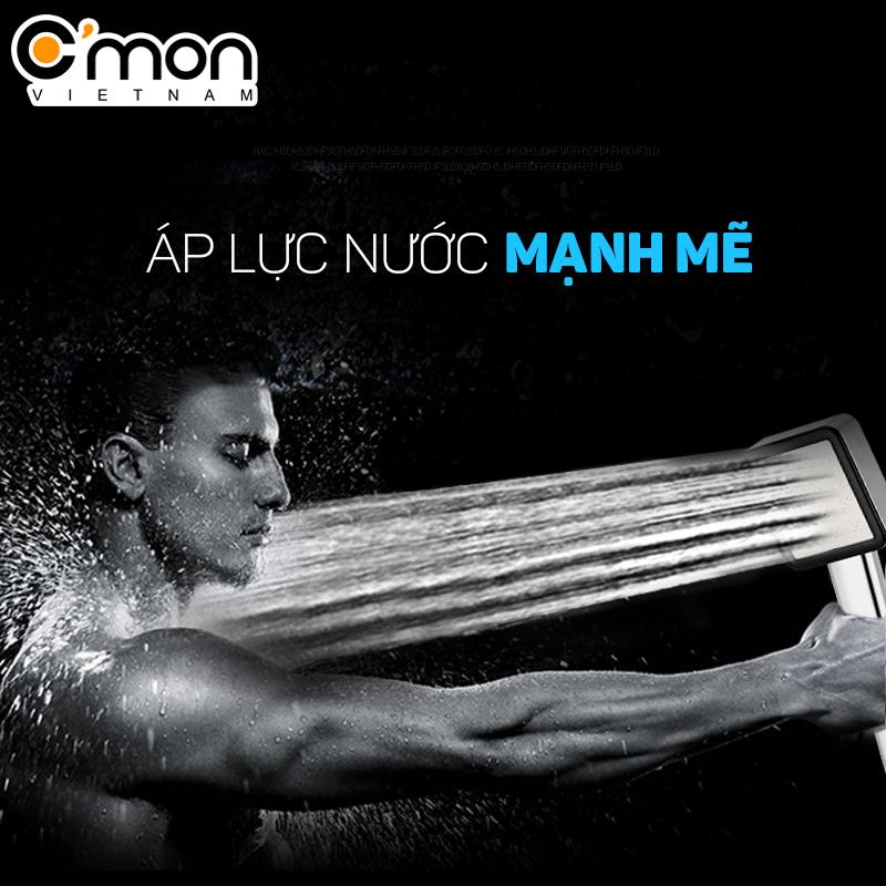 Bộ vòi sen tăng áp 200% C'mon TS-06 + dây sen (bạc)