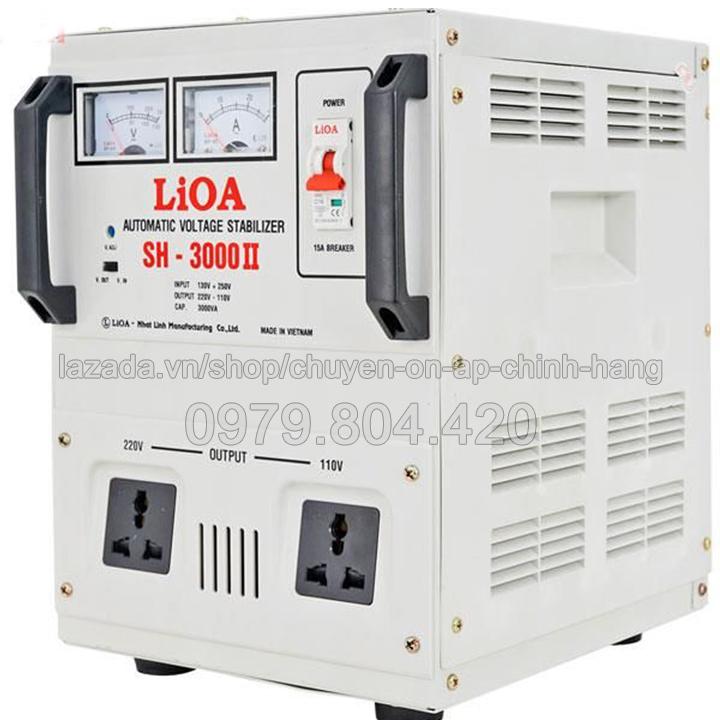 Ổn Áp Lioa 3KVA 1 Pha Dải 150-250V, Thế Hệ II 100% Dây Đồng