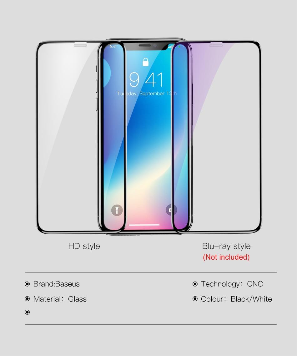Miếng Dán Cường Lực Baseus Viền Dẻo Cho iPhone Xs Max (6.5 inch) - Đen