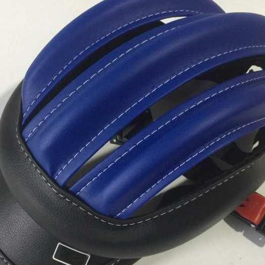 [HCM]nón bảo hiểm 3 sọc da đen xanh