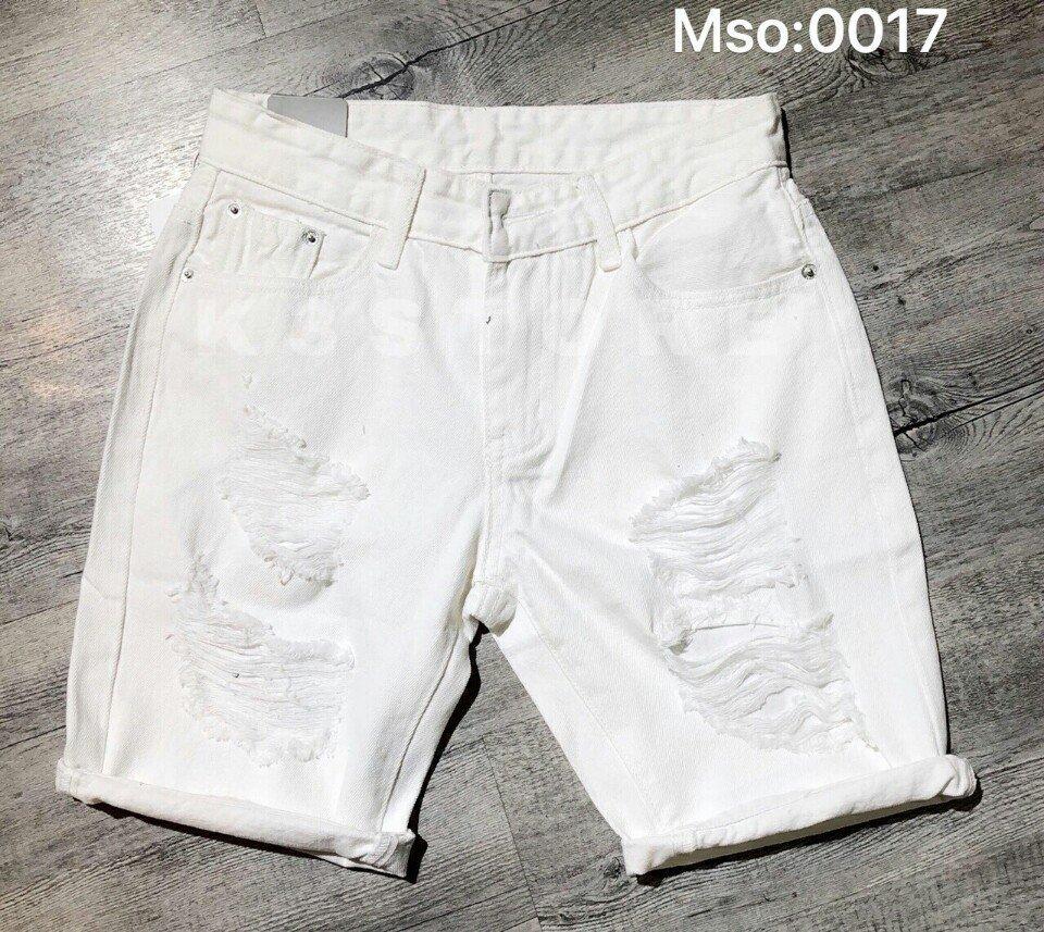 Quần short jean nam trắng rách cao cấp (HÀNG ĐẸP)