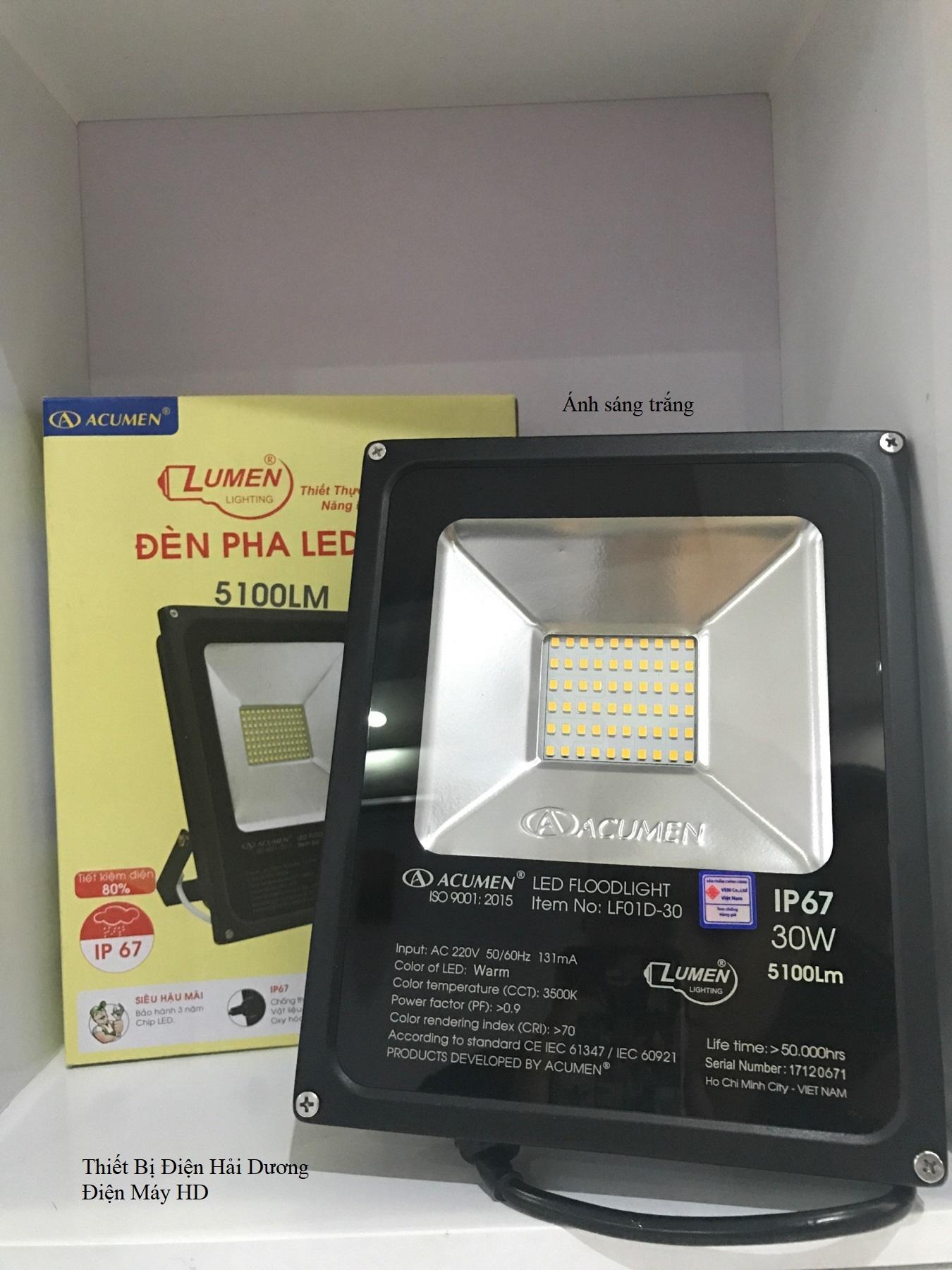 Đèn pha led lumen lf01d-30 dùng hạt led 30w - bh 3 năm