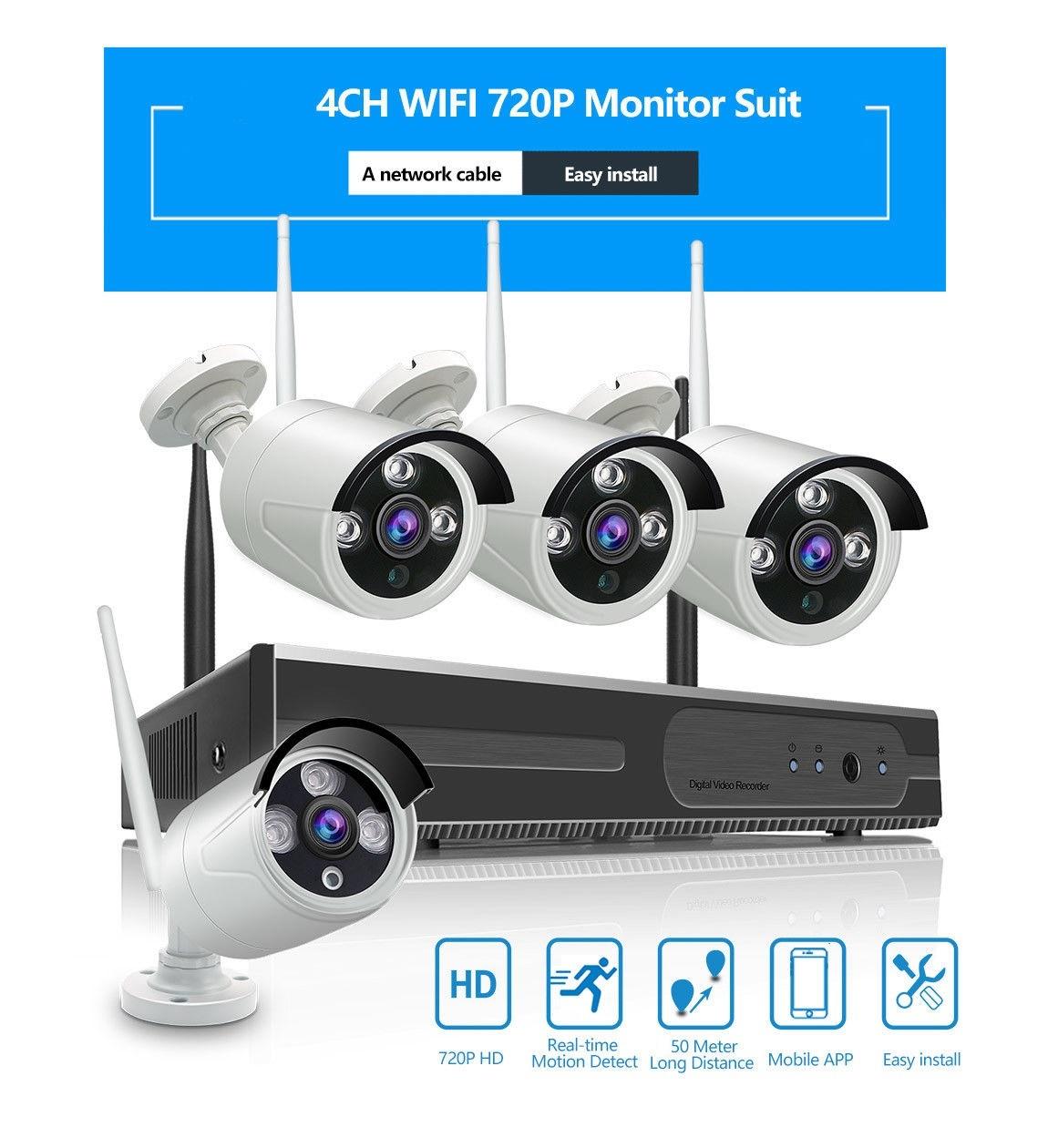 [HCM]Bộ 4 Camera WIFI 1080P + Đầu Ghi NVR HD