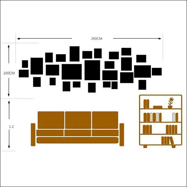 Bộ 28 khung ảnh treo tường phòng khách rộng KAD2801