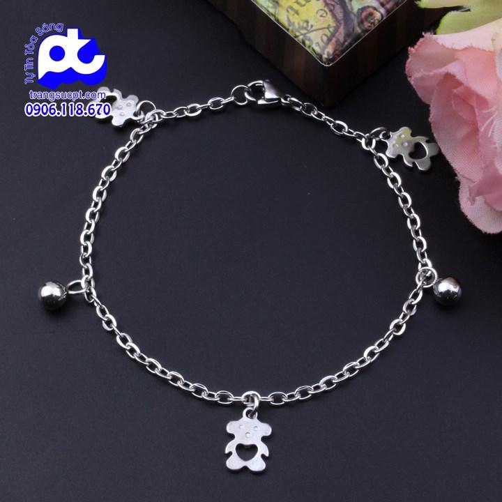 Lắc chân nữ inox cao cấp sang trọng rẻ đẹp không đen hcm - tt-lcnu31