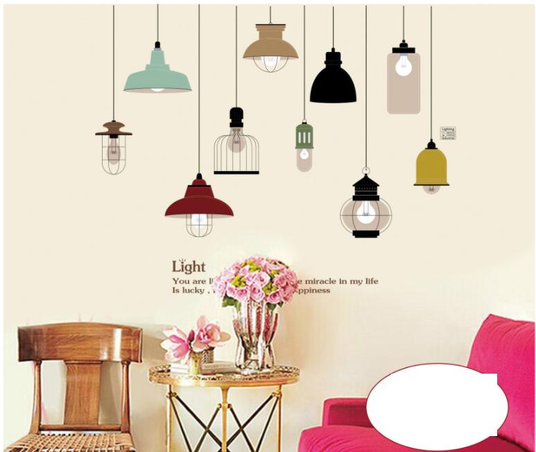 Decan dán tường Đèn lồng thưa JM7306-69
