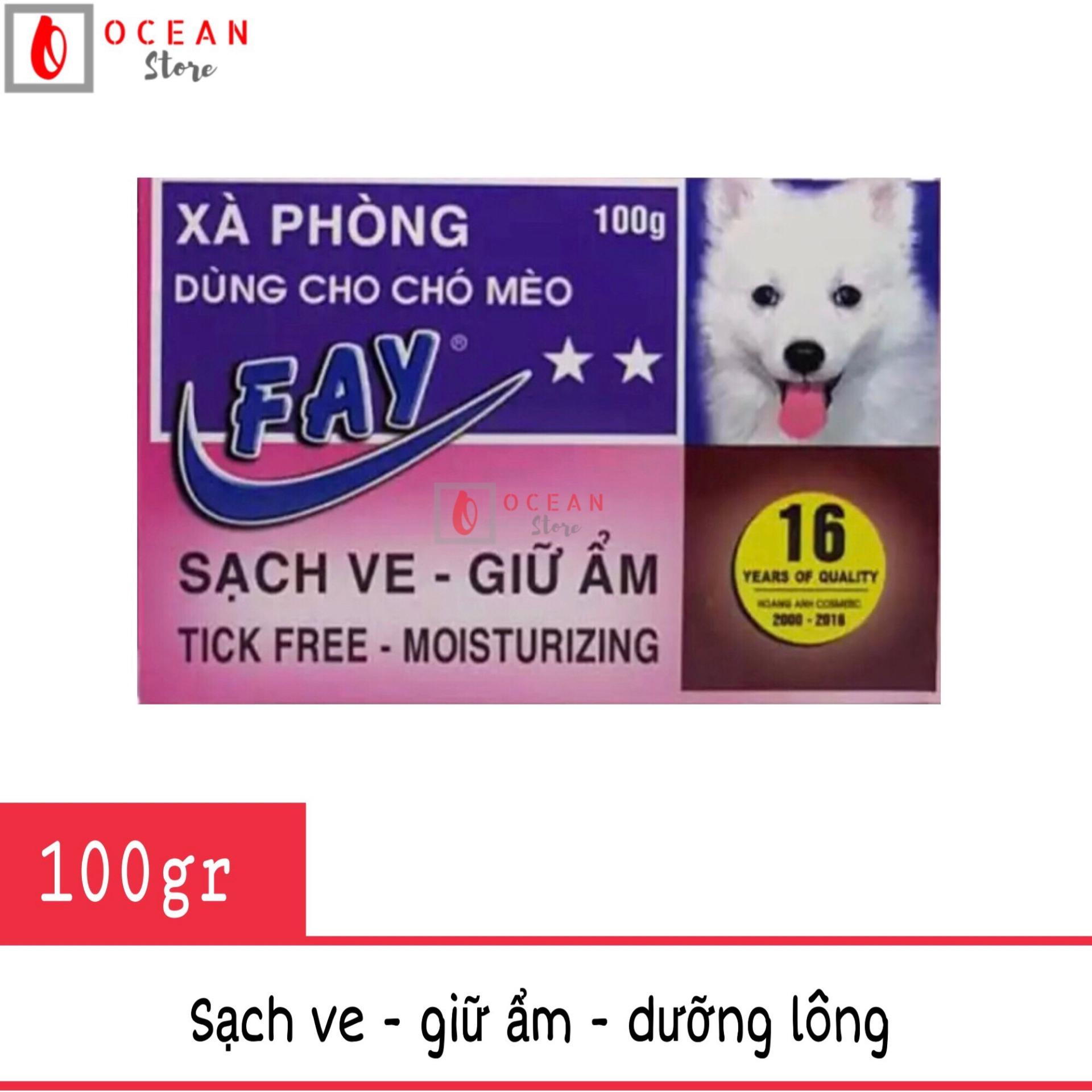 Xà phòng tắm trị ve ghẻ, bọ chét, dưỡng lông cho chó mèo - Fay 2 sao 100g