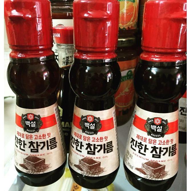 Dầu mè hàn quốc beksul chai 110 ml 진한 참기름 110ml