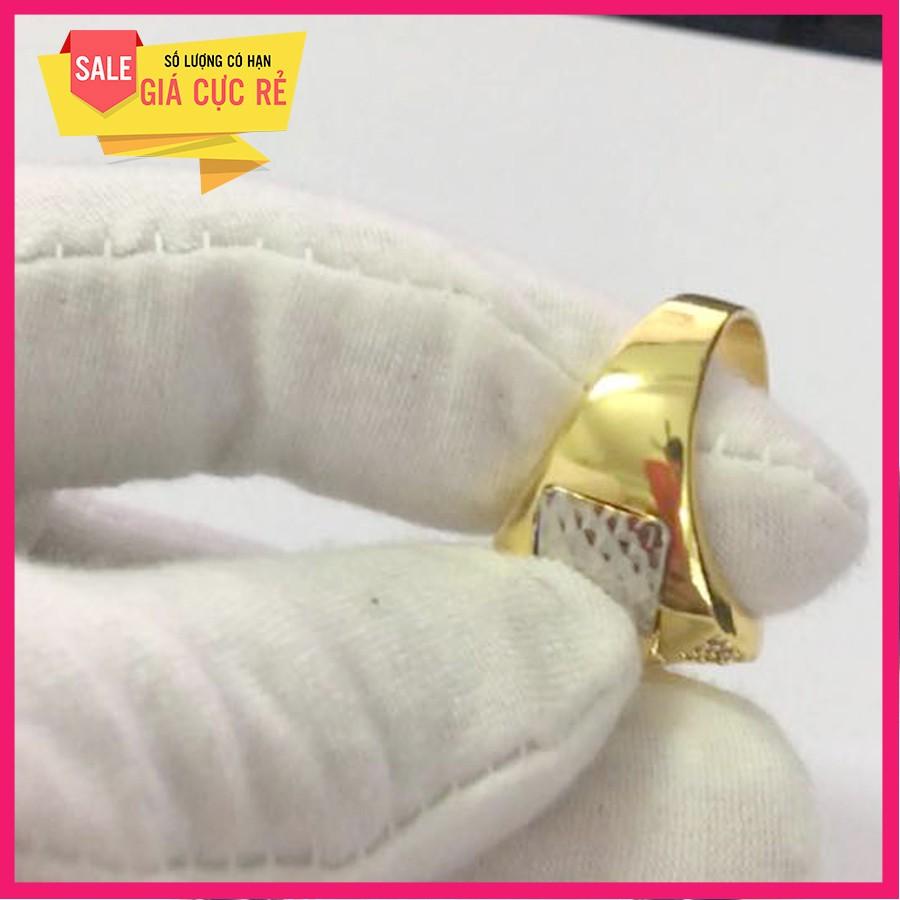 Nhẫn bạc Thái mạ vàng 24k đính đá