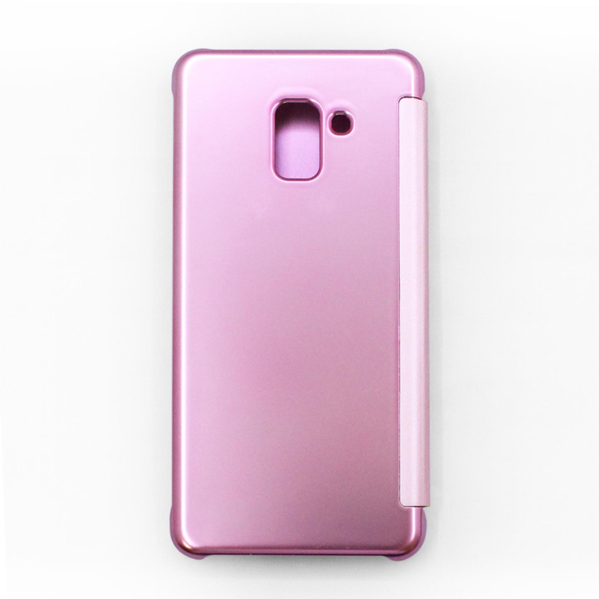 Bao da Clear View Samsung Galaxy A8 Plus 2018 (Hồng)
