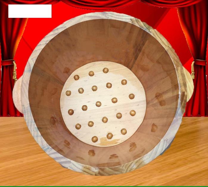Chậu ngâm chân bằng gỗ có hạt massager