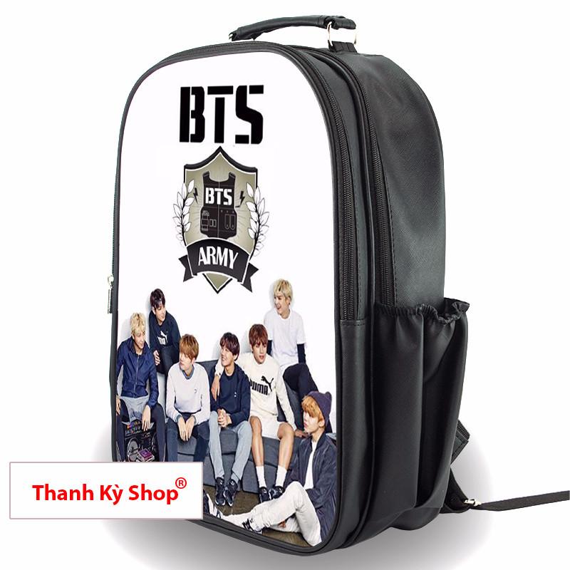 Balo in hình BTS IDOL chất da mịn cao cấp