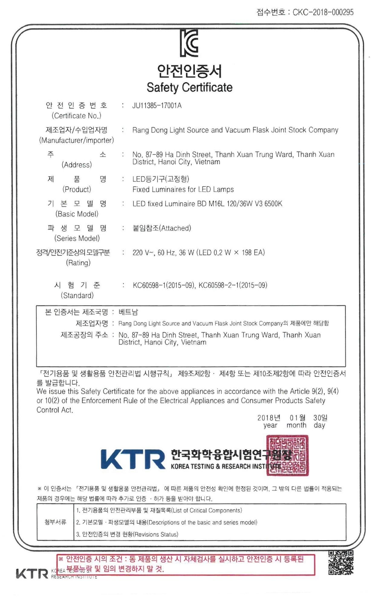 Đèn LED bán nguyệt Rạng Đông 9W 30 cm, Chứng nhận KC Korea, ChipLED Samsung, 2 năm bảo hành