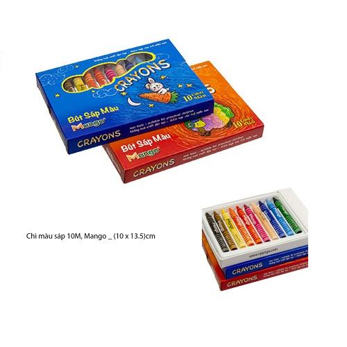 [HCM]Bút sáp màu Mango hộp 10 màu vẽ