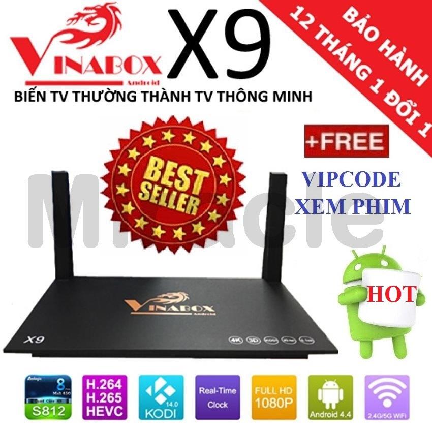 Android Tivi Box VINABOX X9 (Android 7.1, Voice Search) + Tặng VIPCODE HDPlay - Phân phối bởi Miracles Company