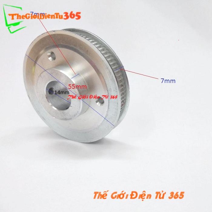 Pulley bánh răng nhôm 80 răng-2gt-14mm cho chế xe scooter điện