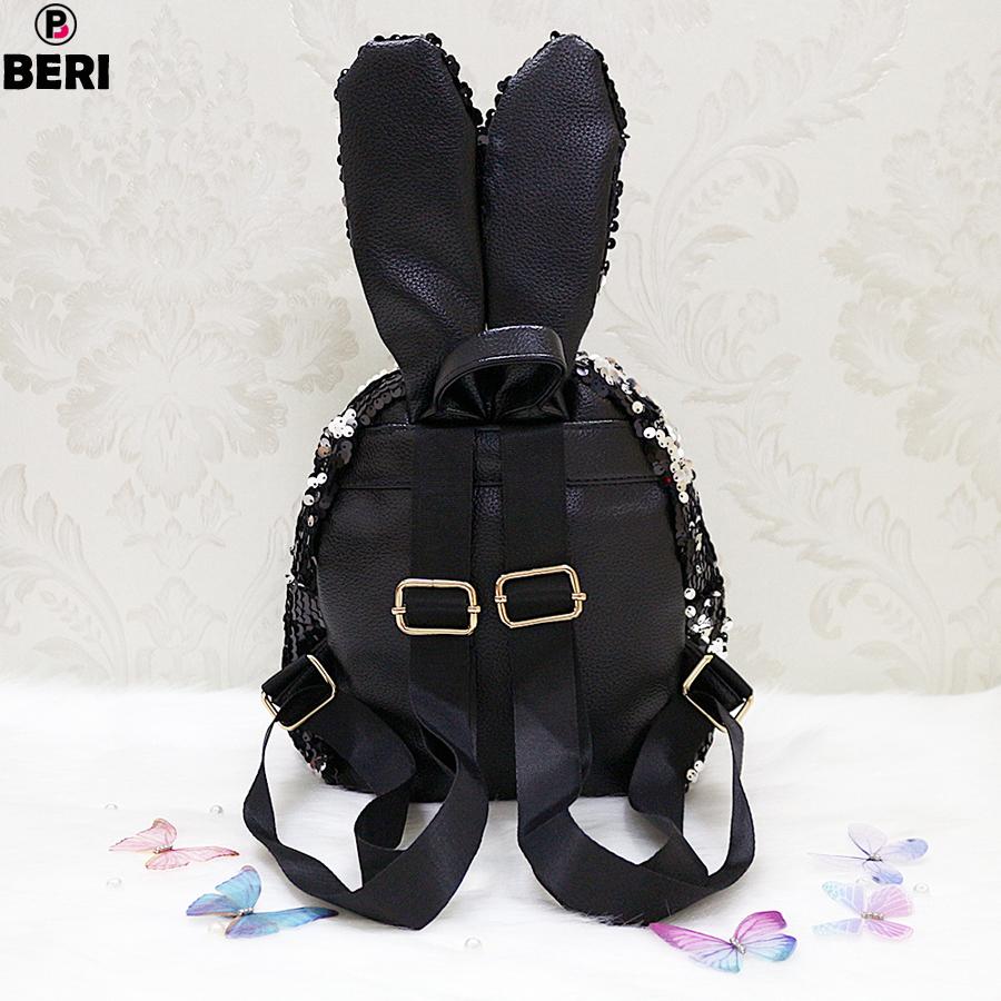 Balo thỏ sequin lấp lánh BERI (đen) - BALO003 - BALO004