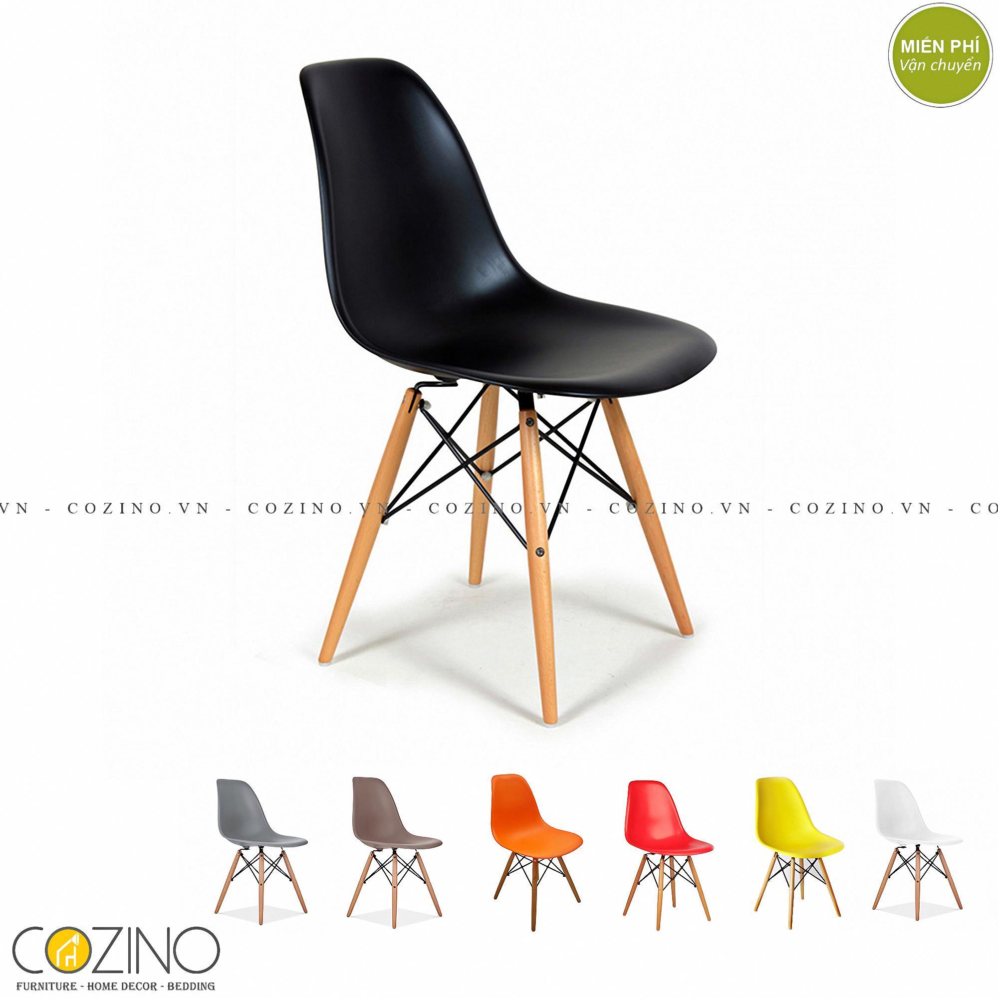 Ghế CZN-Eames đen chân gỗ