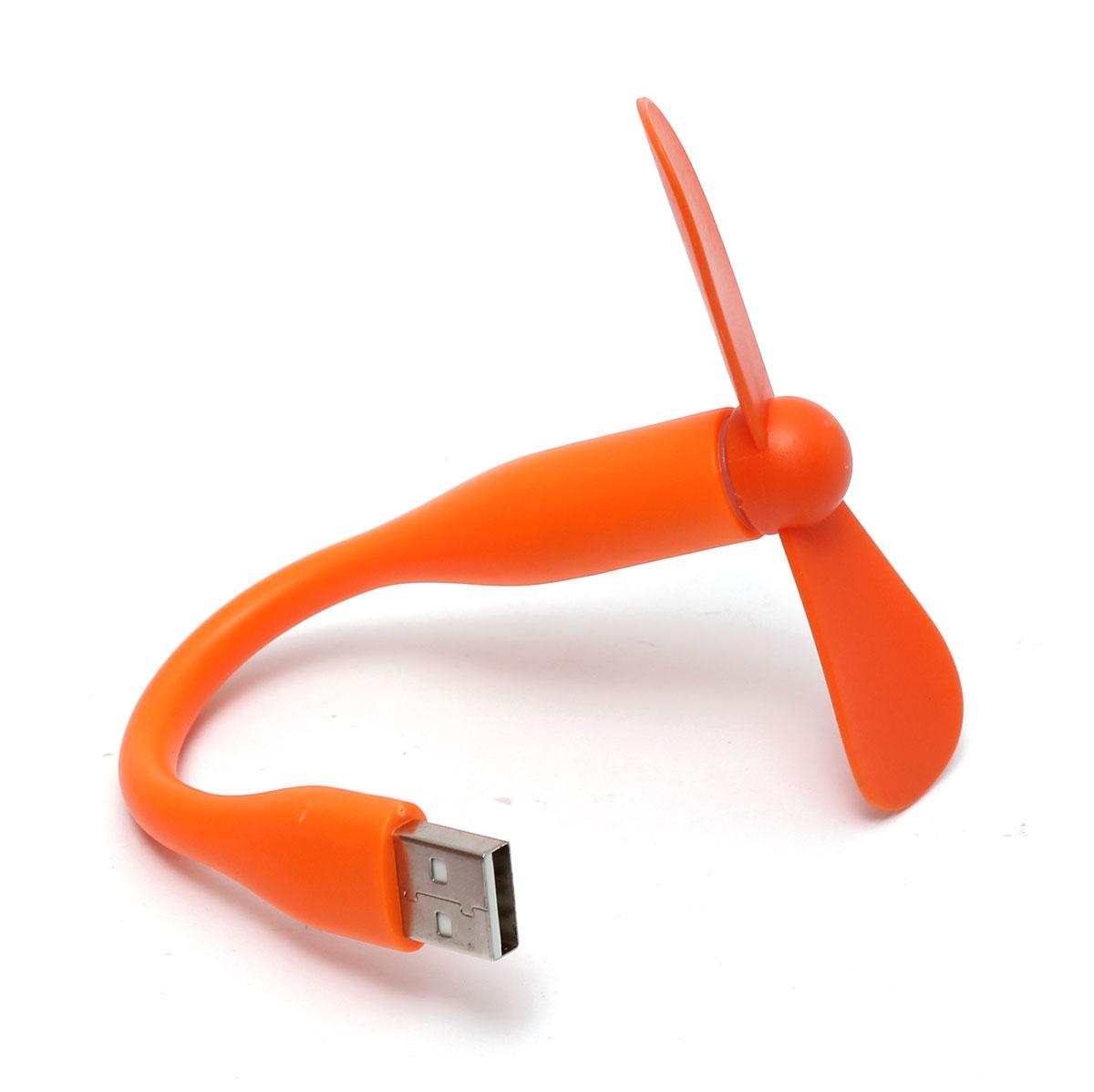 Quạt mini 2 cánh dùng nguồn USB uốn dẻo (Cam) 1000000352