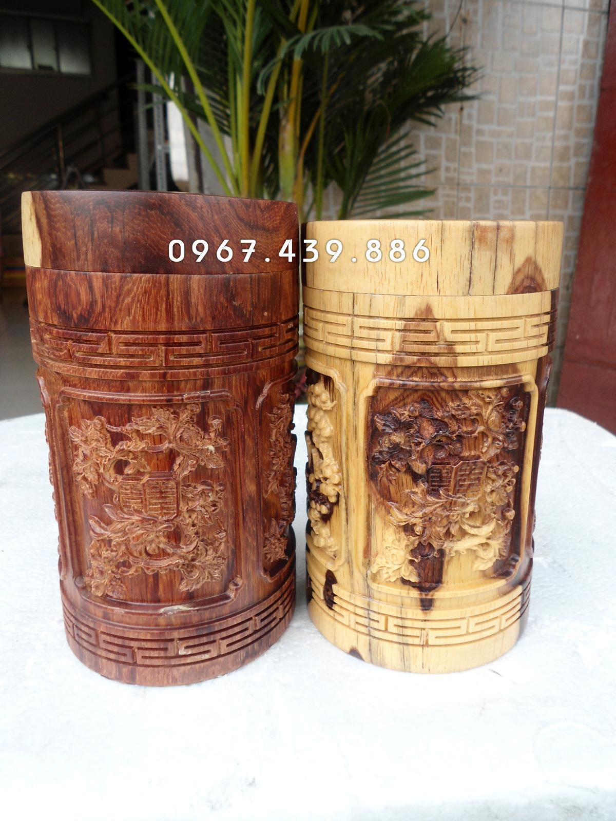 Hộp trà gỗ cẩm lai - Mẫu Tứ Quý