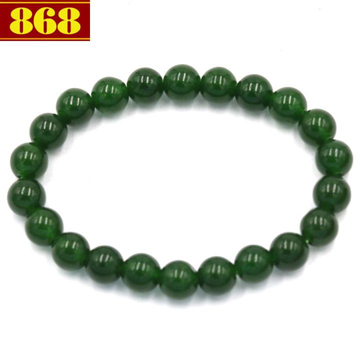 Chuỗi tay đá thạch anh xanh rêu 8 ly 22 hạt