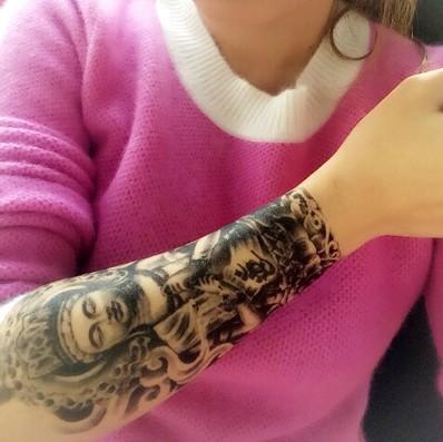 Tattoo stickers Buddha size 15x22 cm, motifs crafted, 100% as tattoo real