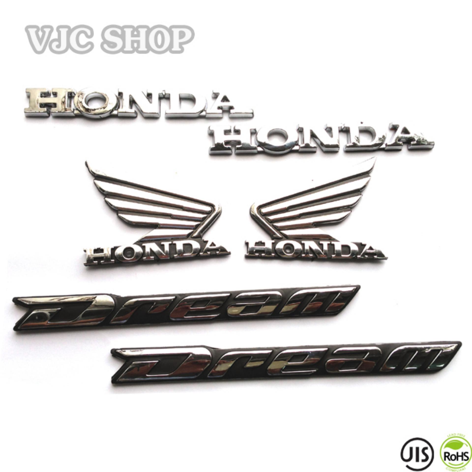 Decal cánh chim Honda nổi màu bạc
