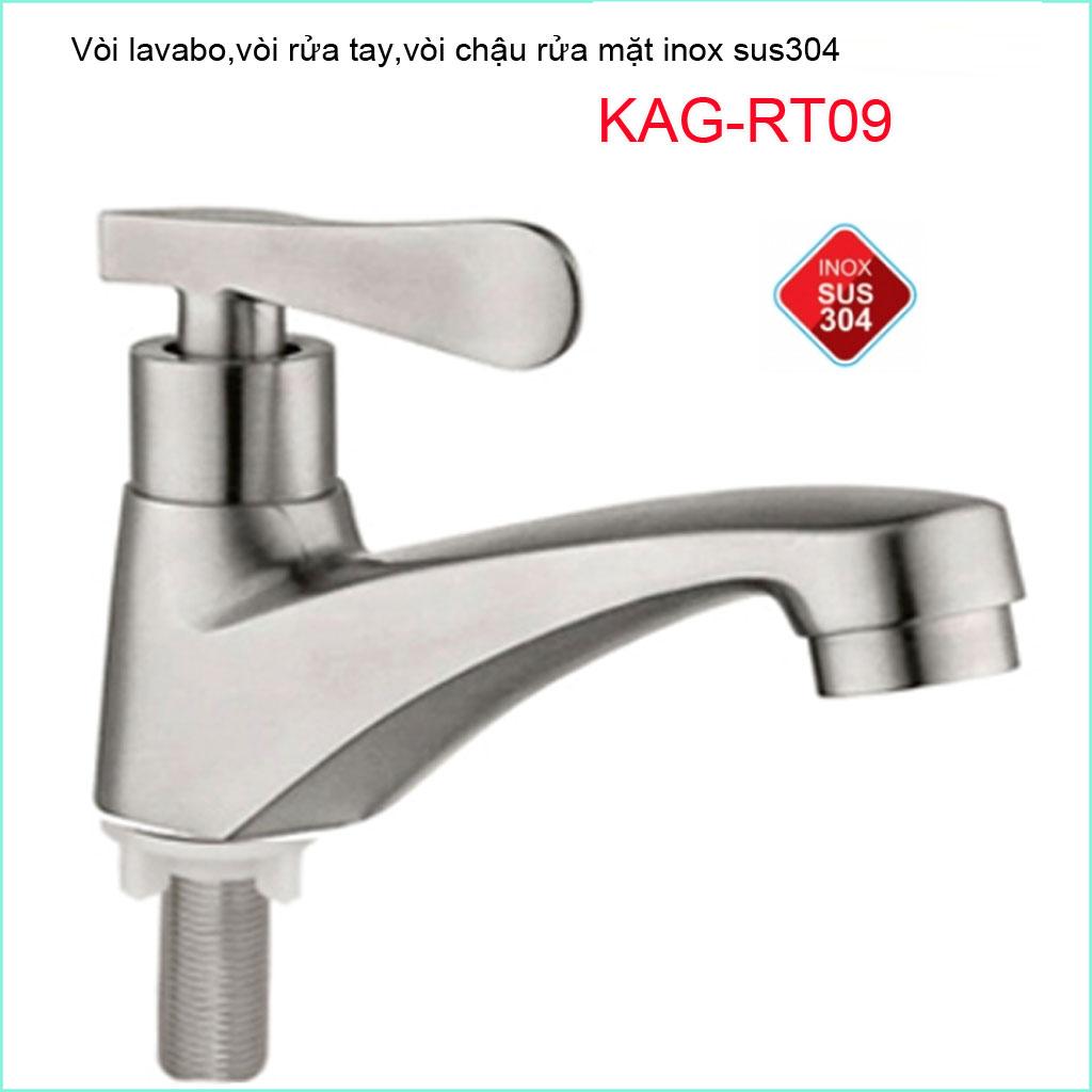 [HCM]Vòi lavabo lạnh Inox roto vòi chậu rửa mặt SUS304 KAG-RT09