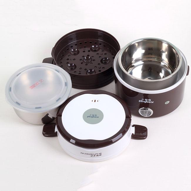 Hộp cơm hâm nóng 3 tầng inox Playbear DFH-2019