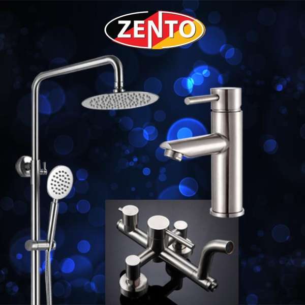 BỘ SEN CÂY VÀ VÒI LAVABO INOX304 ZENTO KM101