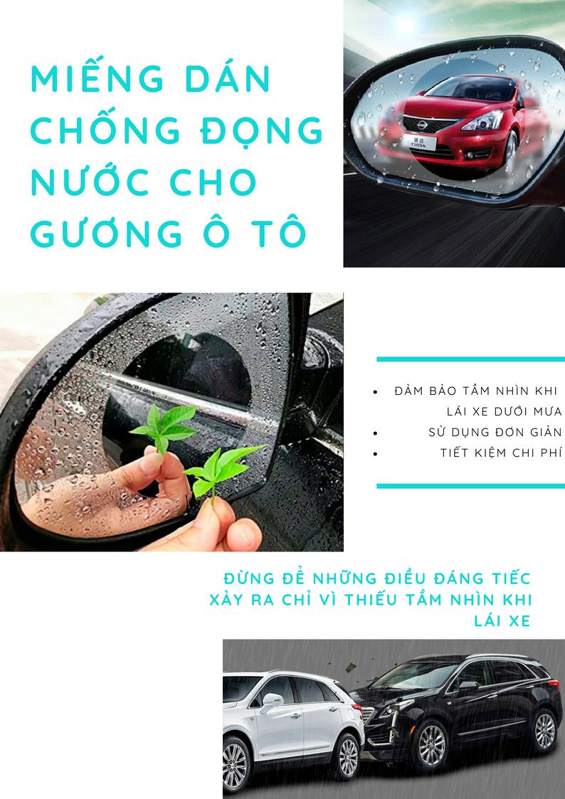 Miếng dán chống nước gương ô tô ( 14.5 x 10 cm )