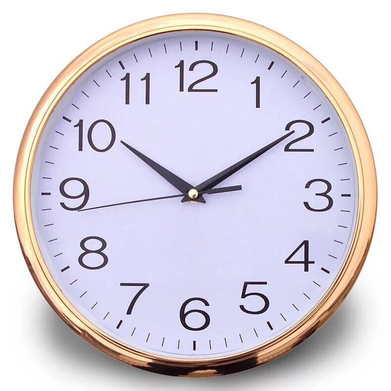 Đồng hồ treo tường hình tròn đường kính 30cm (vàng trắng) - (BQ301-VANGTRANG)