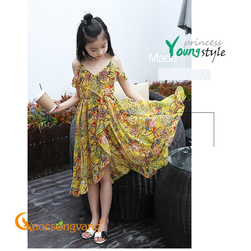 Váy đầm thiếu nữ in hoa váy đầm kiểu hoa hai lớp GLV094 Cuocsongvang