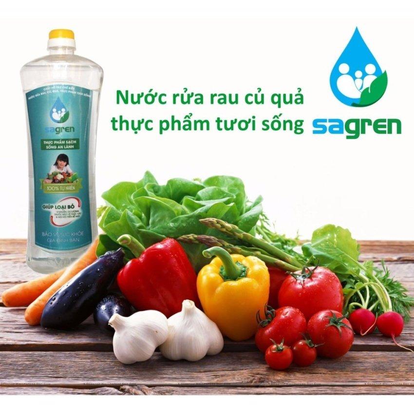 Combo 2 chai nước rửa rau quả Sagren, chai 1 lít