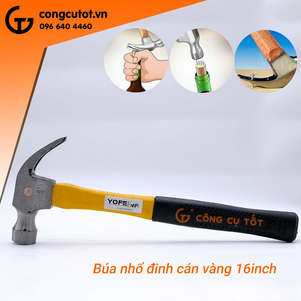 Búa nhổ đinh cán vàng 16''