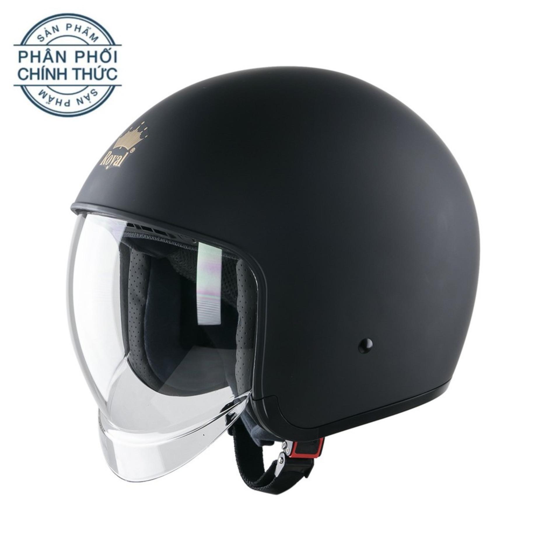 [HCM]Nón bảo hiểm 3/4 kính âm Royal M139 Đen nhám (kính khói)
