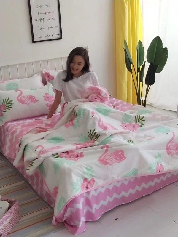 Set chăn ga Cotton Poly Flamingo