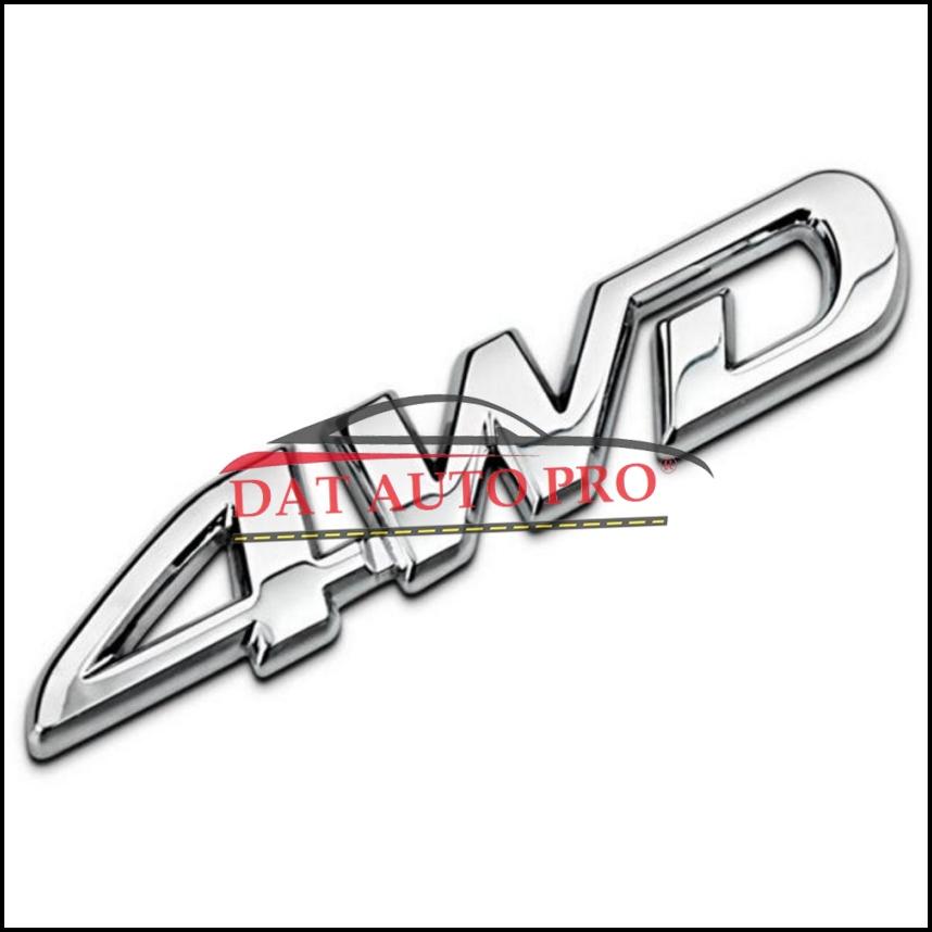 Tem Nổi kim loại 3D 4WD màu crom.