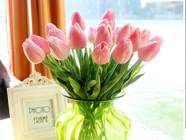 Combo 10 cành hoa tulip silicon siêu đẹp 32cm