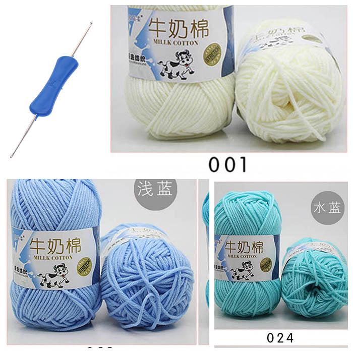 [HCM]3 cuộn len milk bò + 1 Kim móc